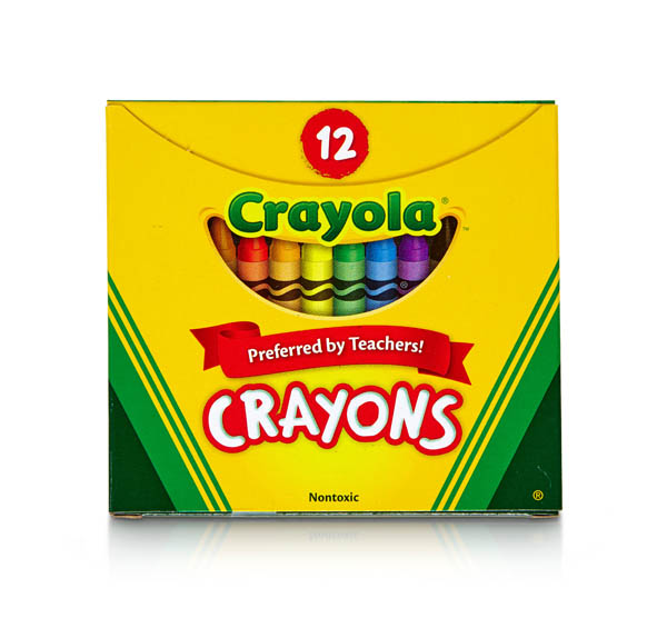 A box of 12 Crayola crayons.